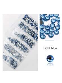 1728 Pcs Flat Back Crystal Glass Nail Art Rhinestones. 4#-12# 6 Sizes Mix DIY Decorations For Nails, Clothes, Bags, Hair Accessories, Cars, Beddings, Pendants, Etc. Suitable For Teenage Girls, Women Nail Art, Eye Makeup, Face Stickers, Jewelry Decoration Flat Back Rhinestones. 6 Bags Of Crystal Glass Flat Back Rhinestones. Nail Charms Nail Gems Nail Supplies