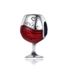 Série mode de haute qualité argentée : Charme de verre à vin, Charme de talon haut, Charme de léopard, Charme de caméléon, Charme de lézard, Accessoires de bijoux à perles pour bracelets et colliers faits maison, Cadeaux pour la famille et les amis féminins, Cadeaux de fête - Argent - Voir 8