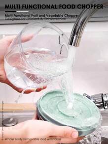 多功能食物切碎机，便携式手拉绳蒜蓉切碎机洋葱切碎机，蔬菜切碎机，多功能蒜泥机，手动食物切碎机，蔬菜切碎机，蒜泥机，肉捣碎机，厨房小工具