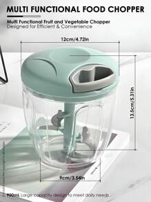 多功能食物切碎机，便携式手拉绳蒜蓉切碎机洋葱切碎机，蔬菜切碎机，多功能蒜泥机，手动食物切碎机，蔬菜切碎机，蒜泥机，肉捣碎机，厨房小工具