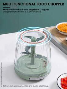 多功能食物切碎机，便携式手拉绳蒜蓉切碎机洋葱切碎机，蔬菜切碎机，多功能蒜泥机，手动食物切碎机，蔬菜切碎机，蒜泥机，肉捣碎机，厨房小工具