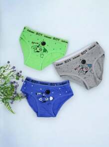 Set Of 3 Cotton Briefs, Amazing Astronaut In Space Print, Multiple Colors, Soft, Comfortable And Light. - Multicolor - View 3