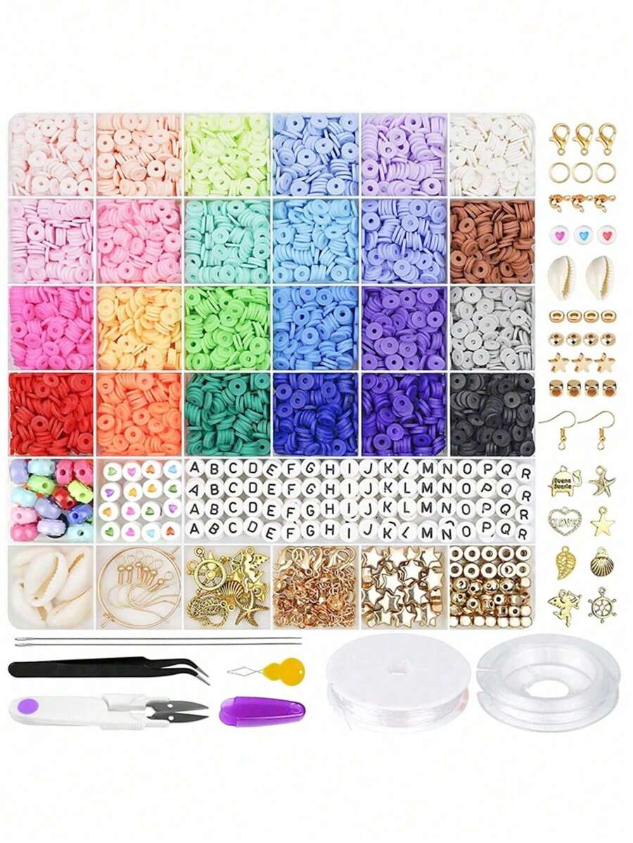 1 套花朵和星星裝飾壓折設計 Diy 珠子工具套裝 - 彩色 - 查看 1