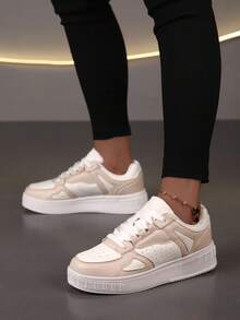 Casual Comfortable Breathable Height Increasing Sports Sneakers For Men - Beige - View 1