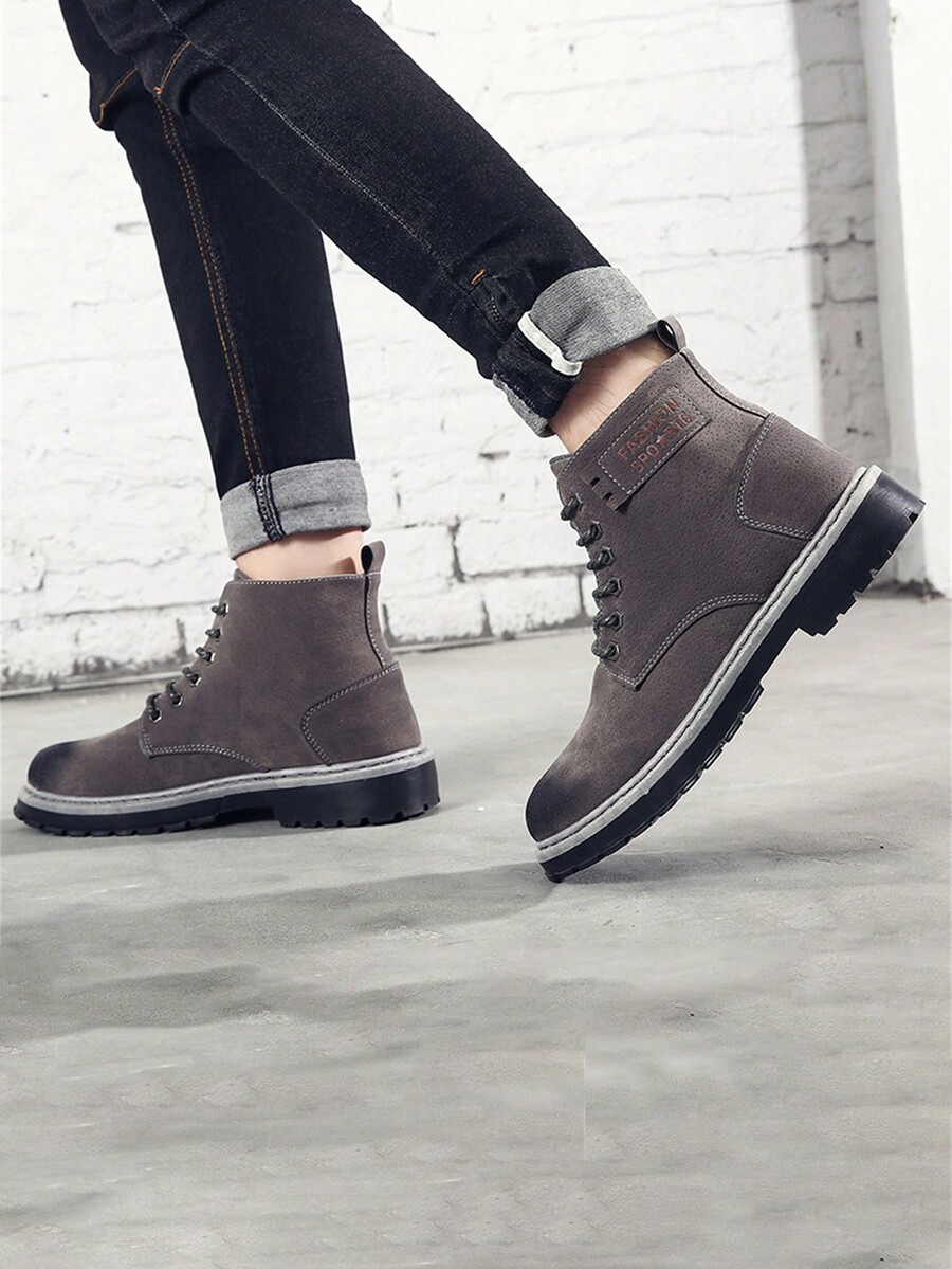 Men LaceUp Ankle Boots, Boots, HighTop Casual Shoes, Durable NonSlip