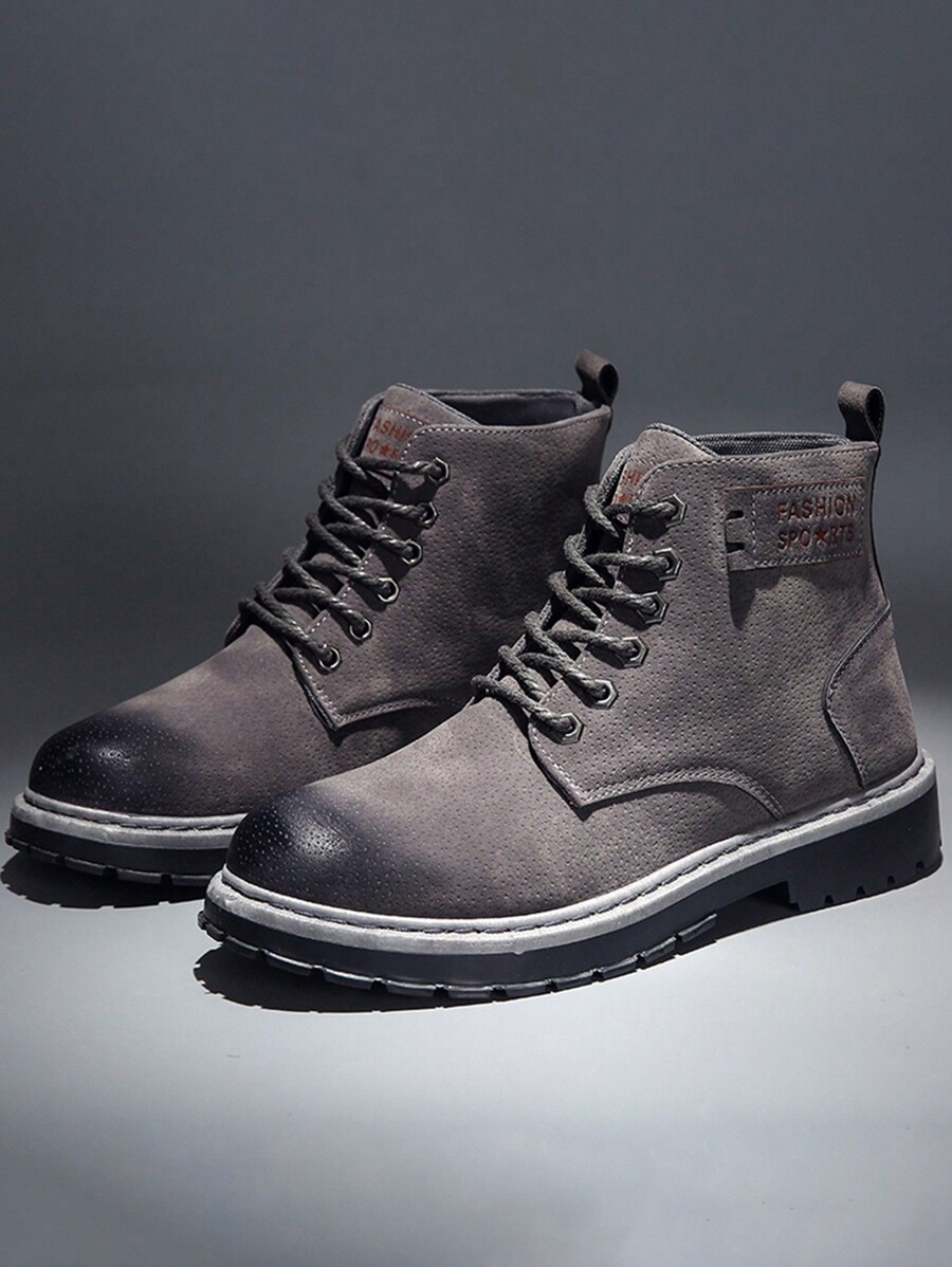 Men LaceUp Ankle Boots, Boots, HighTop Casual Shoes, Durable NonSlip