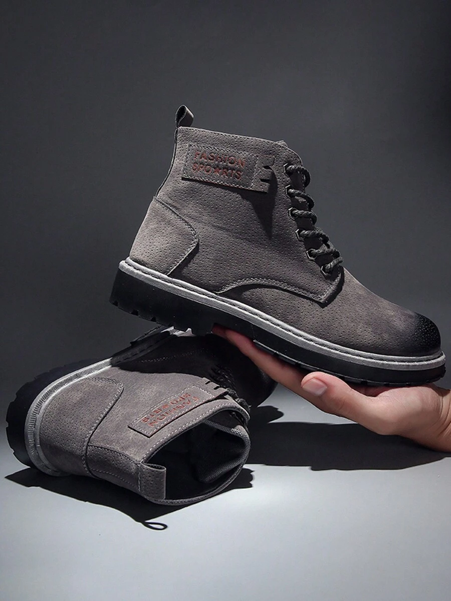 Men LaceUp Ankle Boots, Boots, HighTop Casual Shoes, Durable NonSlip
