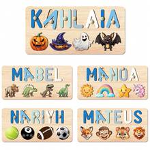 Halloween Puzzle,Wooden Alphabet Puzzle,Personalized Name Puzzle,Halloween Gifts,Baby Name Puzzle,Halloween Wooden Puzzles For Toddler,3D Alphabet Jigsaw Toy,Dustomized Wooden Puzzle Toy,Early Learning Toys For Baby Boy Or Baby Girl,Wooden Puzzle,Personalized Gifts,First 1st Brirthday Gifts,Birthday Gift,Anniversary Gift,Building BloDks Gift Set(With Pegs) - With Nails - View 5