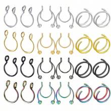 6pcs Fake Nose Ring Fake Septum Fake Septum Piercing Fake Nose Piercing Fake Nose Hoop Faux Septum Nose Rings Clip On Nose Rings , Septum Jewelry - Fake Pierced Nose Clip - View 10
