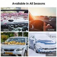 Car Windscreen Mirror Cover Frost Ice Snow Shield Sun Dust Screen Protector - 杏色 - 查看 2