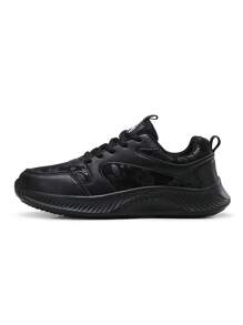 Spring/Autumn New Rose Graphic Thick Sole Casual Shoes, Lightweight Shock-Absorbing Soft Bottom Running Shoes, Women Casual Flat Shoes, Daily Wear Black Cloth Shoes - Black - View 11