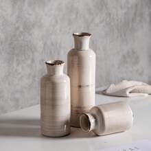 NJCHARMS 3pcs White Ceramic Vase Set, Flower Vase For Farmhouse Boho Home Decorative, Boho Vases For Kitchen, Bedroom, Office, Living Room, Bathroom, Shelf Centerpiece Table Decorations Festival Decoration Gifts Birthday Graduation Room Decor Glass Vase