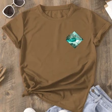 Women's Blouse T-Shirt Wave Sea Wave - Màu be - Xem 1