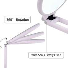 Portable Travel Mirror - 5X Magnifying Folding Cosmetic Mirror - Desktop Makeup Mirror - For Check Your Makeup - White - View 4