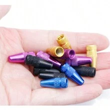 4 件装铝合金自行车法式气门盖、轮胎气门杆盖，适用于山地和公路自行车，防尘保护 - 彩色 - 查看 7