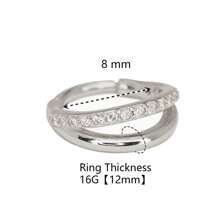 1pc High-End 316L Stainless Steel Seamless Closed Double Membrane Hoop, Embedded Zirconia, 16G Nose Ring, Lip Ring, Ear Cartilage Stud, Earring, Nose Septum Clicker, Unisex Piercing Jewelry, Birthday Gift, Party, Dance, Date, Skateboarding, Running, Cycling And Other Extreme Sports, 8mm/10mm/12mm Size Suitable For Daily Wear - Two-layer Closed Loop - View 25