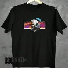 Shinji Ikari Embroidered T-Shirt Anime Neon Genesis Unisex Blouse 100% Cotton Geek - màu đen - Xem 2