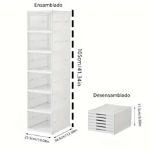 6 Tier Heavy Duty Foldable Shoe Rack With Clear Lid / Shoe Organizer 6 Shelves - White - View 3