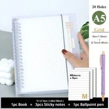 20/26 Holes A5/B5 Pp Loose Leaf Notebook, 1pc Back To School