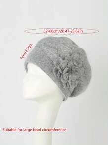 秋冬韩国百搭仿兔毛针织帽女双层加厚保暖护耳贝雷帽新款（注意：可能会掉毛！）