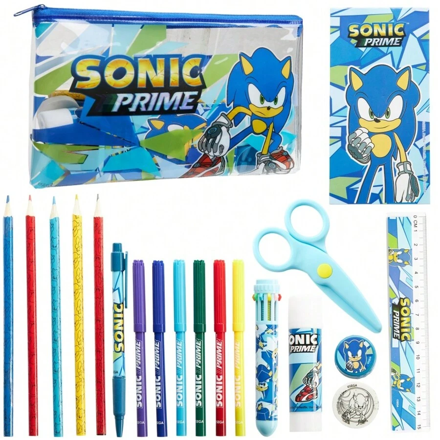 SONIC THE HEDGEHOG Pencil Case And Stationery Set School Supplies Gift - Multicolor - View 1