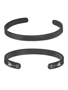 1pc Customized Text Bracelet, Simple DIY Personalized Minimalist Stainless Steel Bracelet, Gift For Couple, Family, Christmas, Birthday, Mother's Day, Father's Day, Friends - Multicolor - View 9