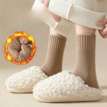 Thể thao và ngoài trời 5 đôi/3 đôi/1 đôi tất len dày, tất thể thao thường ngày màu trơn cho nam và nữ, tất len ấm áp mùa đông, tất thủy thủ lót len, tất đi trong nhà cao đến đầu gối bằng vải lông, tất ngủ siêu dày, tất đi tuyết ấm áp mềm mại, tất đi sàn ấm áp bằng vải nhung - Nhiều màu - Xem 8