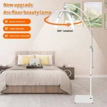 Eyelash LED Floor Lamp, Beautician With Tray Lamp, Half Moon LED Floor Lamp, Used For Eyelash Extension, LED Floor Lamp, Used For Beauty, Tattoo, And Shooting Content Creation - 查看 9