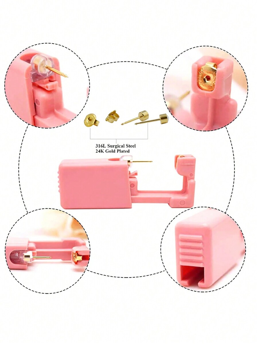 2PCS A Set Self Nose/Ear Piercing Gun, Disposable Sterilized Safety