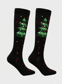 Unisex Christmas Pattern Athletic Compression Socks, Suitable For Running, Cycling And Hiking - Multicolor - View 19