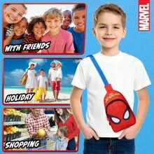 Marvel Spiderman Cross Body Bag With Adjustable Strap Shoulder Sling Backpack Travel Holiday Days Out - Red - View 4