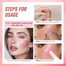 SHEIN X Milania Lakerain Pocket Blush, Creamy Stick Blush, Lightweight Formula, Long-Lasting Waterproof Moisturizing, Natural Finish, All Skin Tones, 6 Colors, Makeup Stick For Cheeks, Eyes, Lips, ≤300g - Multicolor - View 9