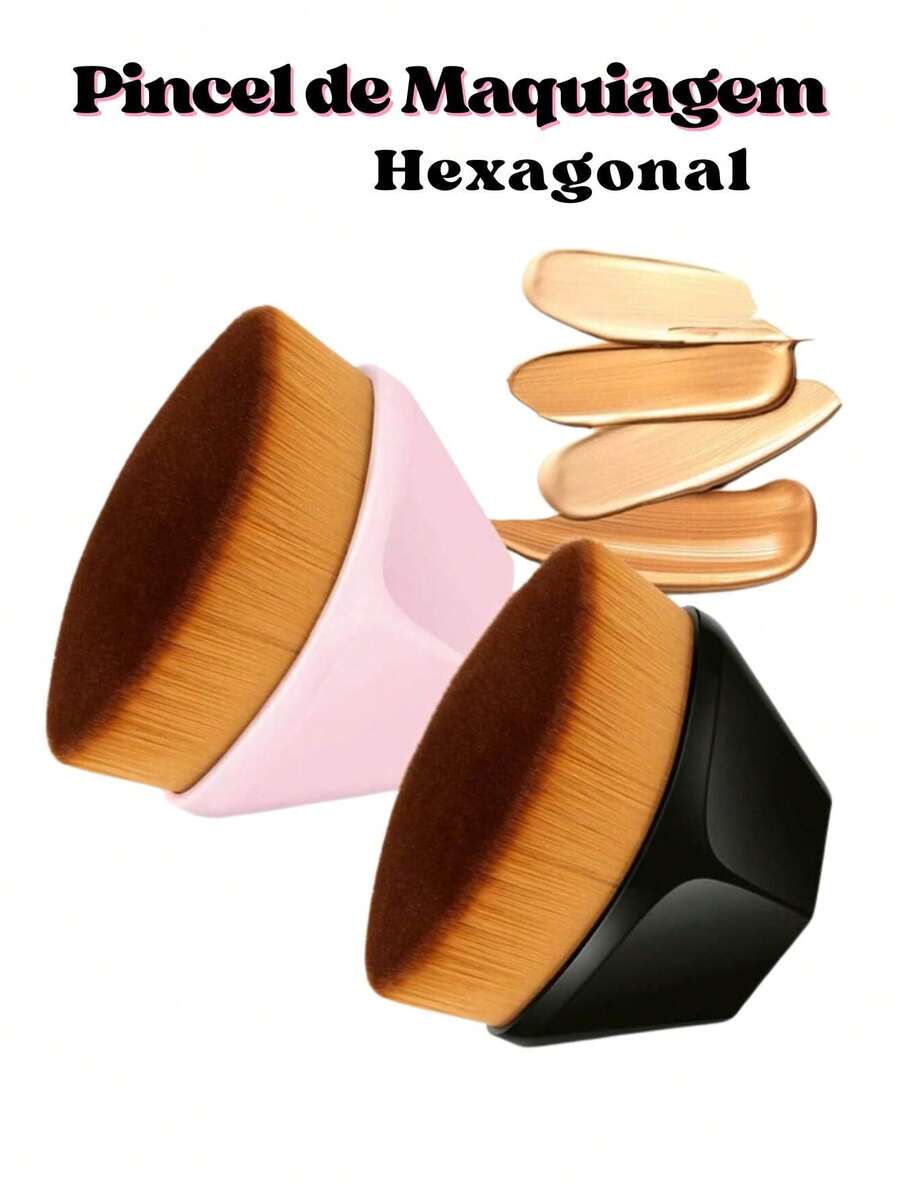High Density Foundation Brush Makeup Without Risk Hexagonal Magic Brush - 黑色 - 查看 1