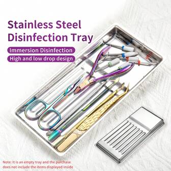 1pc Stainless Steel Nail Tool Disinfection Tray, High Temperature Disinfection And Sterilization, Nail Tool Disinfection