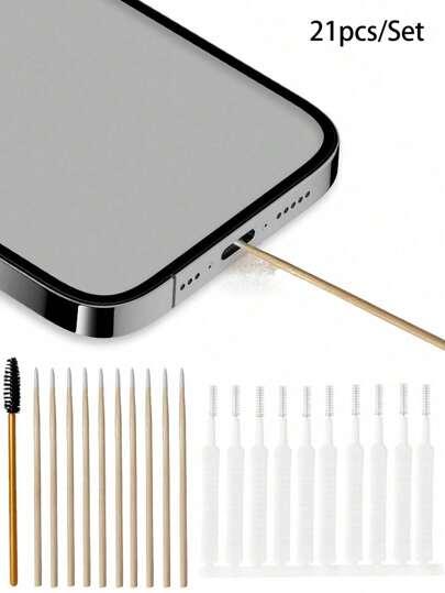 21pcs Multi-Purpose Dust Cleaning Brush Set For Keyboard, Camera, Mobile Phone, Tablet, Laptop Gap Cleaning Tool