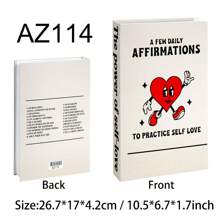 1 pieza Caja con forma de libro abierta para almacenamiento, accesorios de decoración de escritorio con apariencia de libro de lujo, caja de almacenamiento con forma de libro simulado moderno, modelo de libro en inglés, mejor regalo - Multicolor - Ver 7