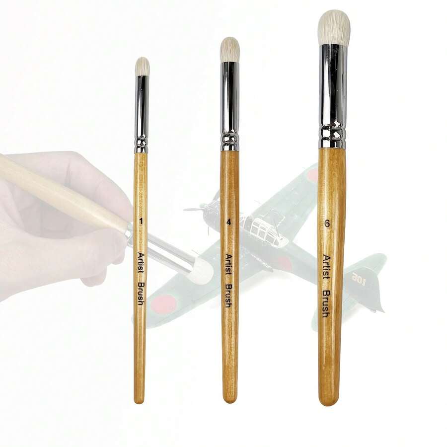 Miniature Paint Brushes Set Premium Goat Hair Dry Brushes For Model