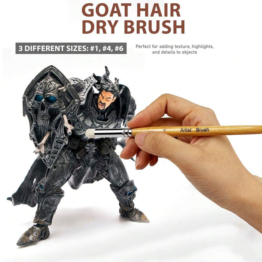 Miniature Paint Brushes Set Premium Goat Hair Dry Brushes For Model