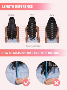13x4 Body Wave Lace Frontal Wig Natural Black Color Human Hair Wig Pre Plucked Baby Hair Wig For Women Brazilian Transparent Lace Wig Human Long Length 30 32 34 Inches Avaliable - Black - View 9