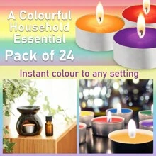 Deco Express Tealight Candles Multipack Of 24 Burning Time 4 Hours Tea Lights - Multicolor - View 3