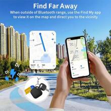 RSH 智慧行李追蹤器，無線智慧追蹤器，相容於 Find My（不相容於 Android），追蹤與定位防丟失裝置，可更換電池，智慧鑰匙尋找器，物品定位器，隱私保護，適用於包包、鑰匙、行李箱 - 黑色 - 查看 4