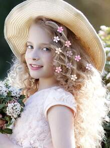 10Pcs Small Hair Claw Clips For Girls Mini Flower Hair Clips With Crystal Cute Metal Hair Pin Sparkling Barrettes For Sweet Bangs Nonslip Side Clip Hair Accessories For Girls - Multicolor - View 4