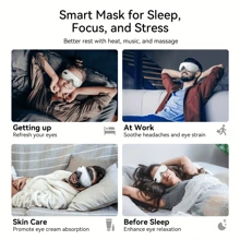 Eye Massager, Eye Massager With Heat, FSA/HSA Eligible Eye Mask Massager For Bluetooth Music, Face Massager For Eye Strain, Improve Sleep, Relaxation | Birthday Gifts For Women/Men, Bluetooth Music Heated Massager Ideal Relaxation Gift Mom, Reducing Dry Eye/Eye Fatigue, Birthday Gifts For Women/Men - 白色 - 查看 6