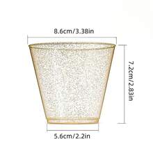 30 个 9 盎司/270 毫升银色派对杯，用于盛放葡萄酒、鸡尾酒、冰淇淋、水、金色/银色亮片、塑料杯，用于盛放果汁、甜点、慕斯，适用于各种场合 - 彩色 - 查看 2