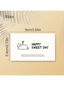 30/50/100pcs Pink Simple Thank You Cards, 300G Copperplate Paper Printing Gift Wrapping Decorative Cards, Gift Wrapping Greeting Cards, Gift Wrapping Labels, Small Business Thank You Cards, Customer Thank You Cards, Bring Orders To Business,Christmas Valentine Day - Multicolor - View 16