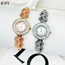 EA 1 chiếc vòng tay kim loại đồng hình bướm vàng hồng dành cho nữ đính đá quý tự nhiên, đồng hồ thạch anh kim cương chống nước thương hiệu cao cấp, có hộp quà tặng - trắng - Xem 1