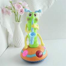 Dancing Saxophone Caterpillar,Children's Electric Caterpillar Saxophone Toys For 0-3 Year Olds Kids Learning Toys Blue - 藍色 - 查看 5