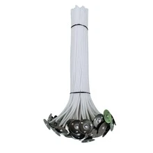 Wick For Decorative Handmade Scented Candles In Fine Cotton 2mm, 17CM High, Paraffined And With Eyelets - B2030 - trắng - Xem 2