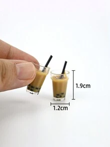 1:12 Dollhouse Miniature Realistic Cake & Bubble Tea Model, Diorama Decor, Photography Prop - Multicolor - View 11