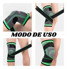 Kit 2 Adjustable Compression Knee Pads Pair - 黑色 - 查看 4
